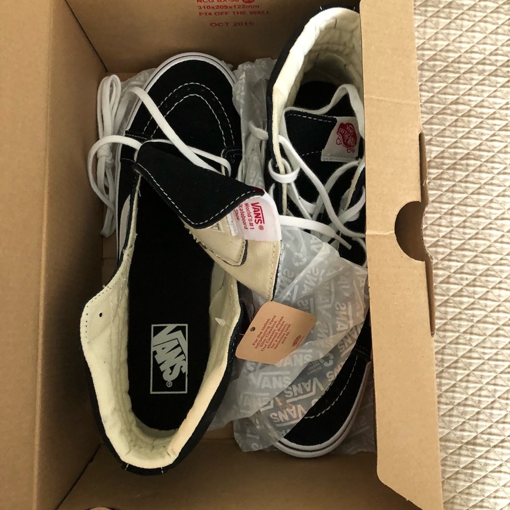 Black & White “Sk8-Hi” High Top Vans